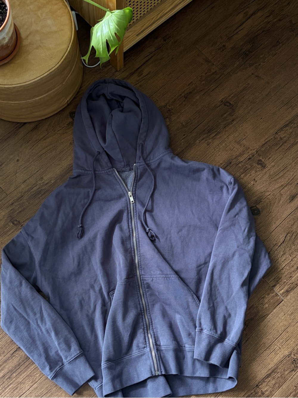 Brandy Melville navy zip-front hoodie